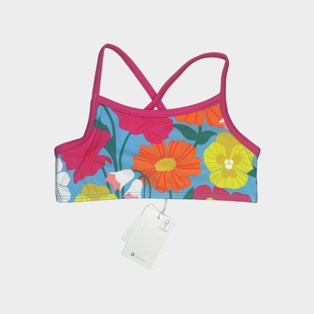 Mini Boden Colorful Floral Racerback Swim Top